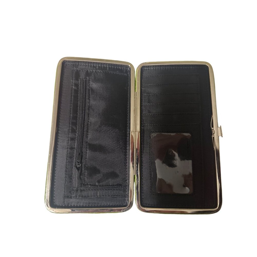 💖Green Crocodile Pattern Wallet With Multiple Card Slots & Zipper Pocket - Picture 2 of 3